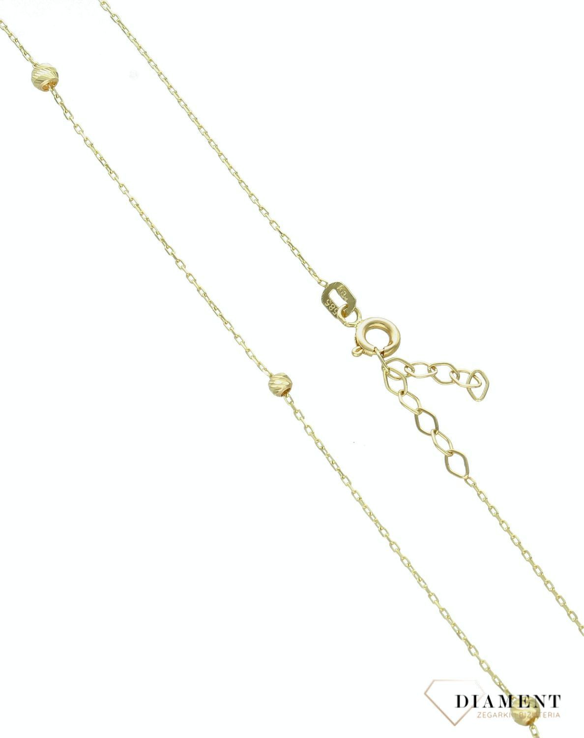 Złoty naszyjnik 585 celebrytka pojedyncze kuleczki NA 3364 (1).jpg